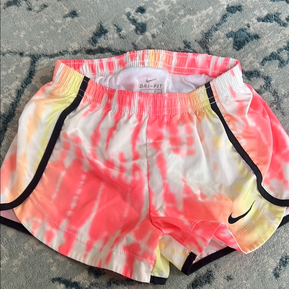 Nike Kids Dri-FIT Tie-Dye Shorts - Pink, Orange, Yellow